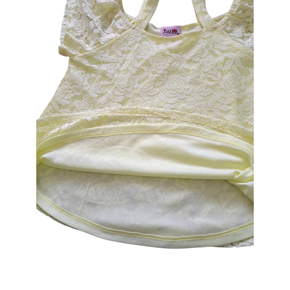 RMLA Girl’s Size 10 Yellow Lace & Dark Floral Short Set NWOT - Picture 5 of 11
